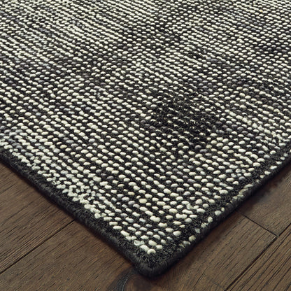 Lucent Solid Charcoal/ Black Mixed Pile Rug