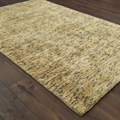 Lucent Solid Gold/ Green Mixed Pile Rug