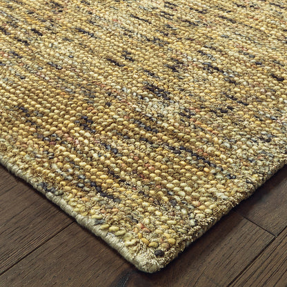 Lucent Solid Gold/ Green Mixed Pile Rug