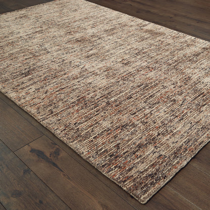 Lucent Solid Taupe/ Pink Mixed Pile Rug