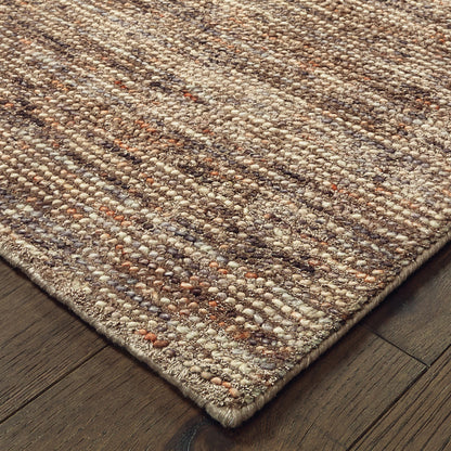 Lucent Solid Taupe/ Pink Mixed Pile Rug