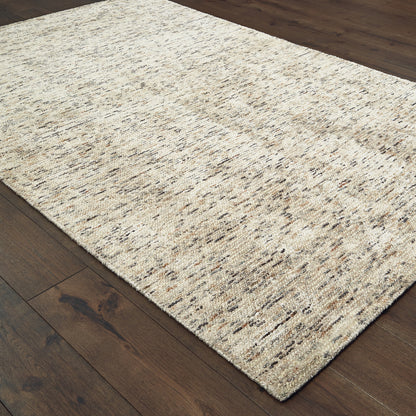 Lucent Solid Ivory/ Sand Mixed Pile Rug