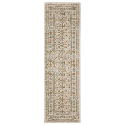 Maeve Mae01 Ivory/ Blue Floral Geometric Rug
