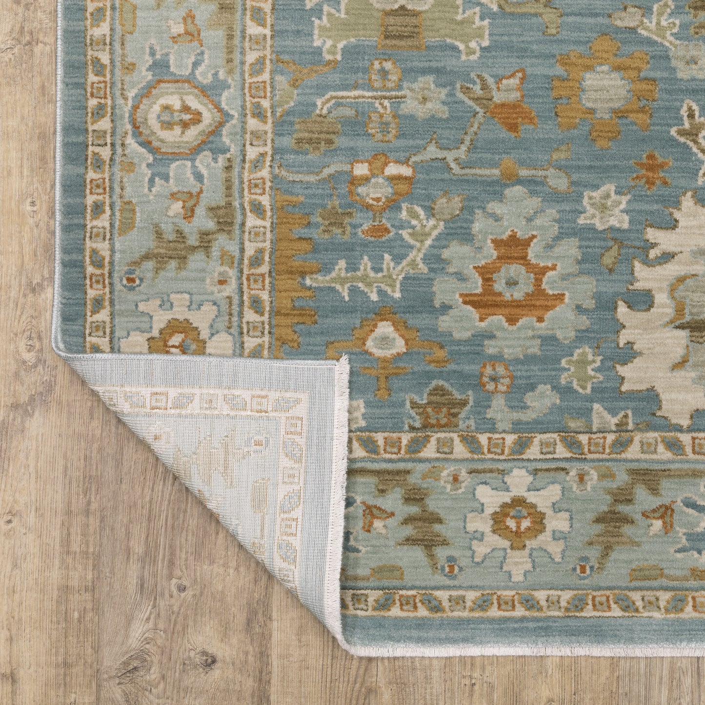 Maeve Oriental Blue/ Rust Distressed Cut Pile Rug