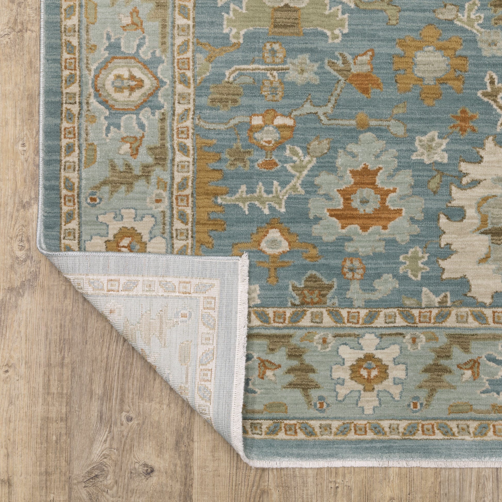 Maeve Oriental Blue/ Rust Distressed Cut Pile Rug