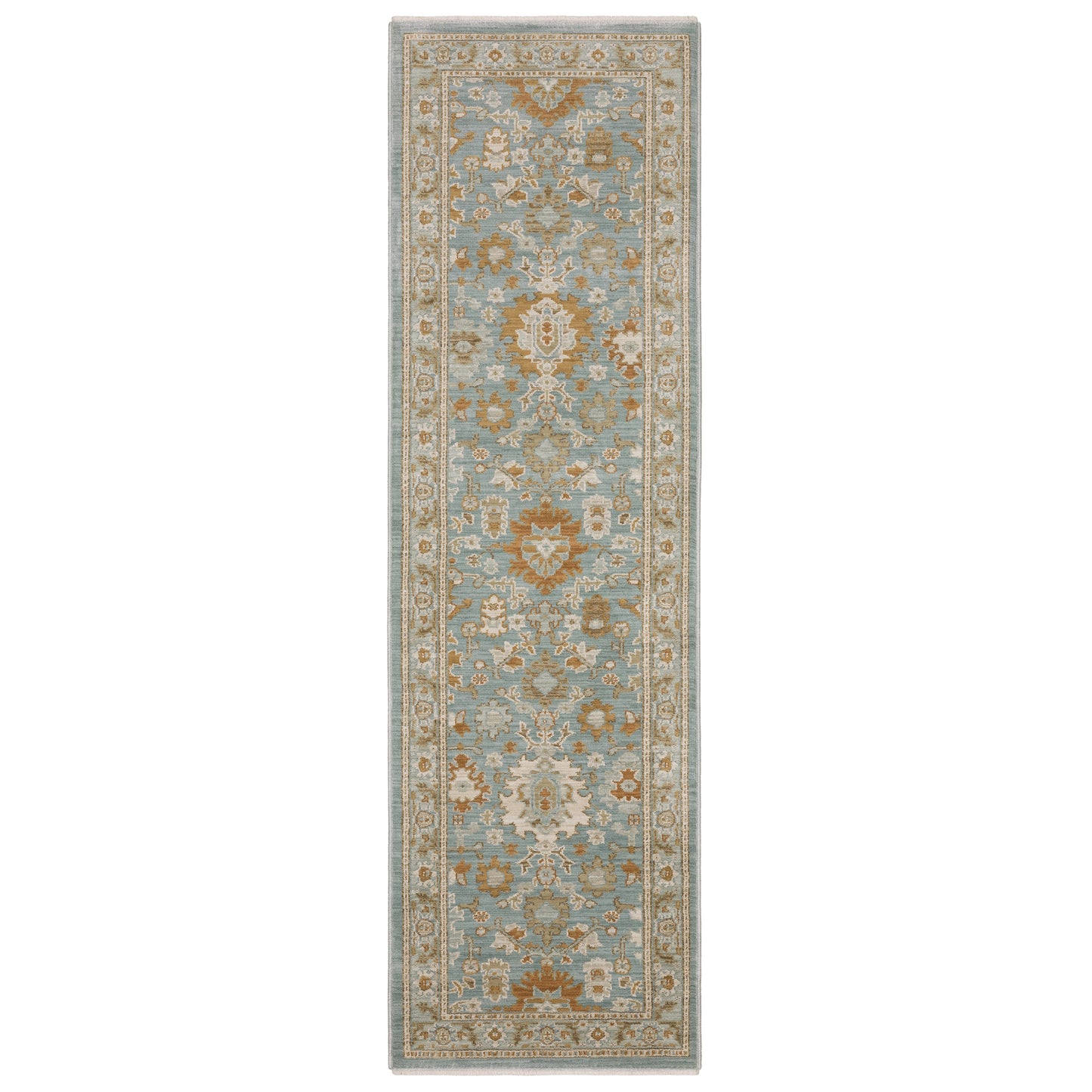 Maeve Mae02 Blue/ Rust Oriental Distressed Rug