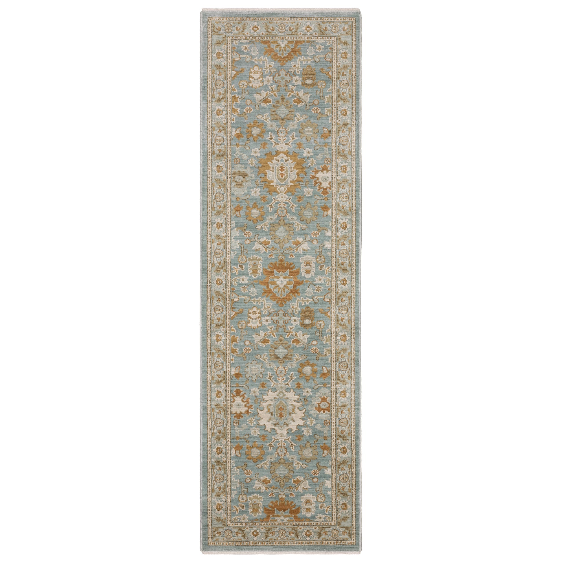 Maeve Mae02 Blue/ Rust Oriental Distressed Rug