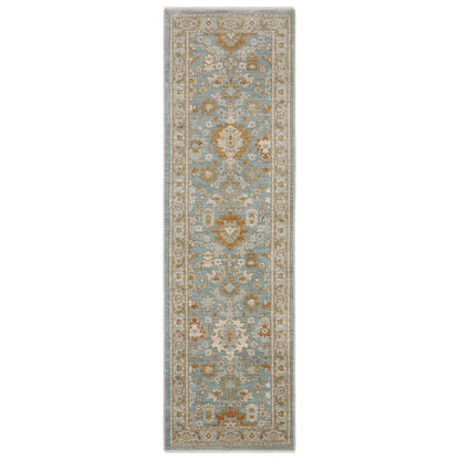 Maeve Mae02 Blue/ Rust Oriental Distressed Rug