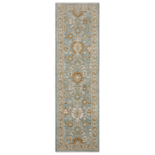 Maeve Mae02 Blue/ Rust Oriental Distressed Rug
