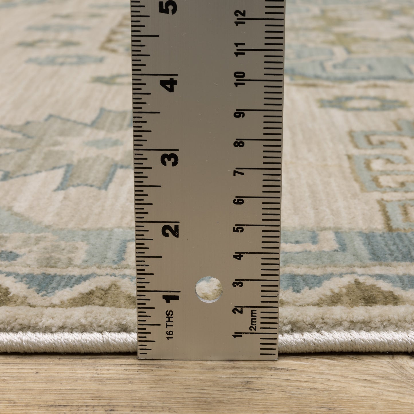 Maeve Medallion Beige/ Blue Geometric Cut Pile Rug