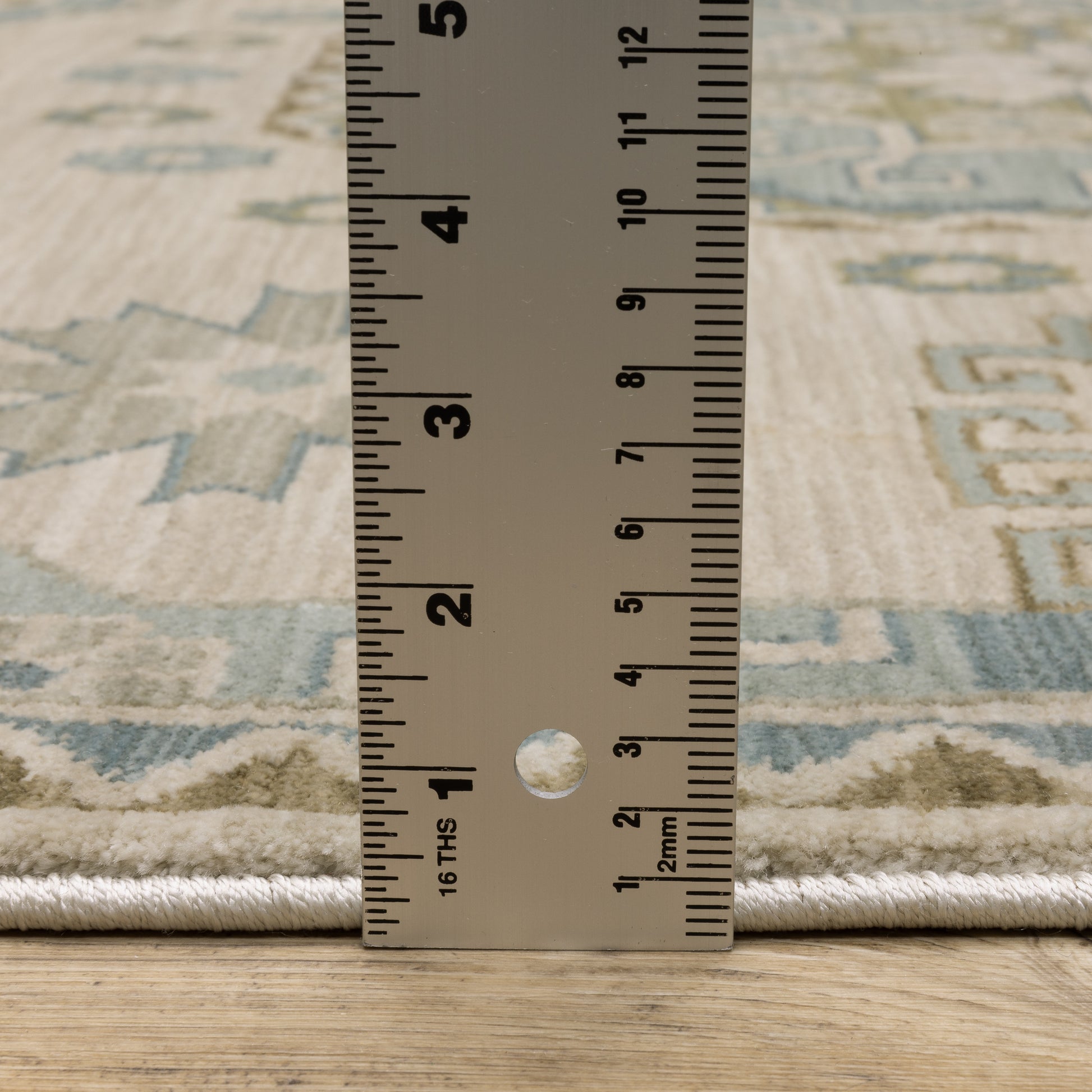 Maeve Medallion Beige/ Blue Geometric Cut Pile Rug