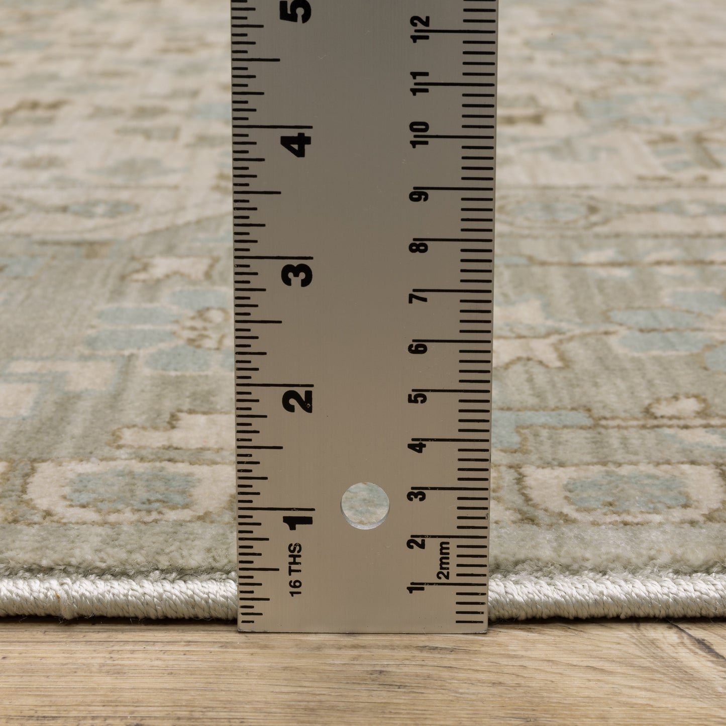 Maeve Border Beige/ Blue Distressed Cut Pile Rug