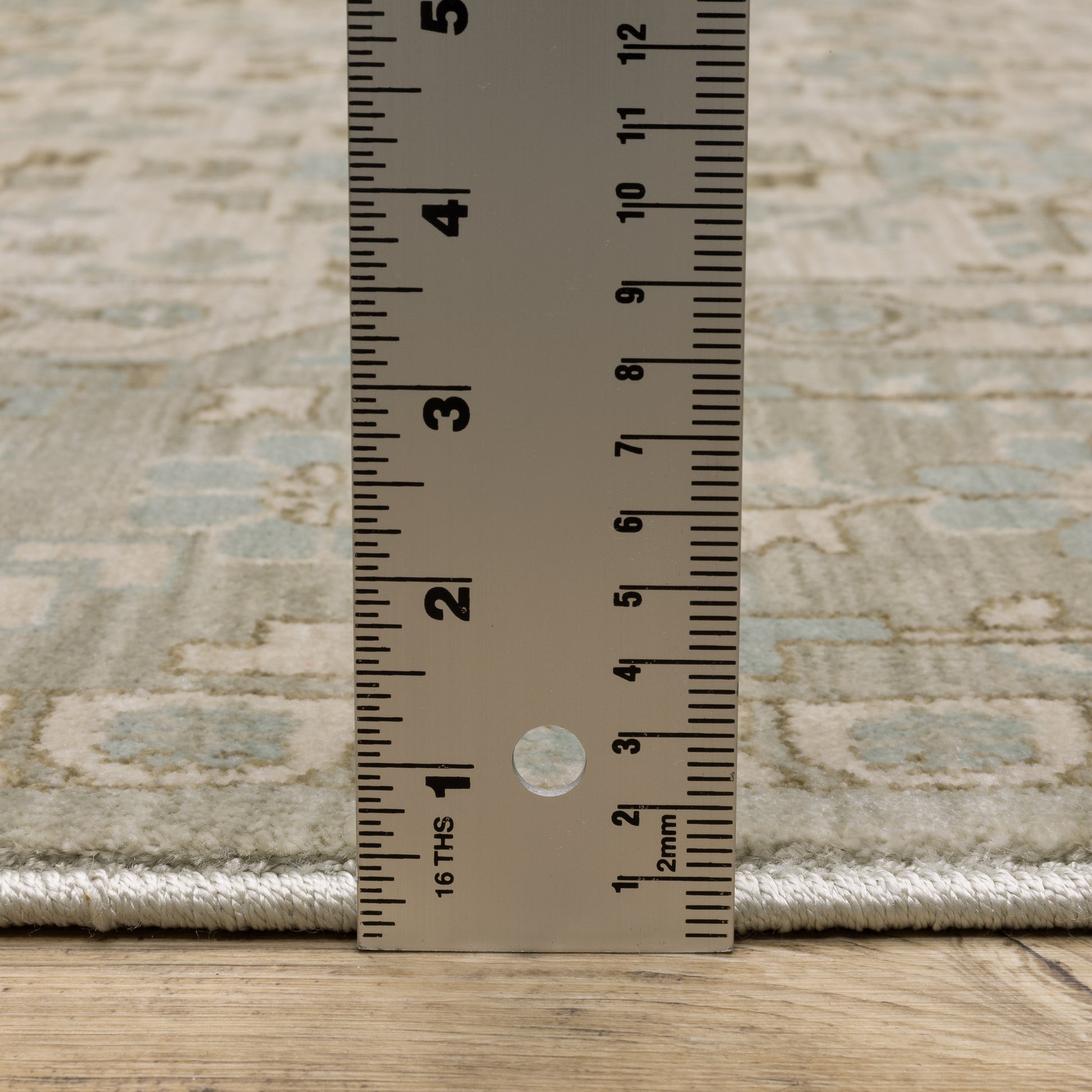 Maeve Border Beige/ Blue Distressed Cut Pile Rug