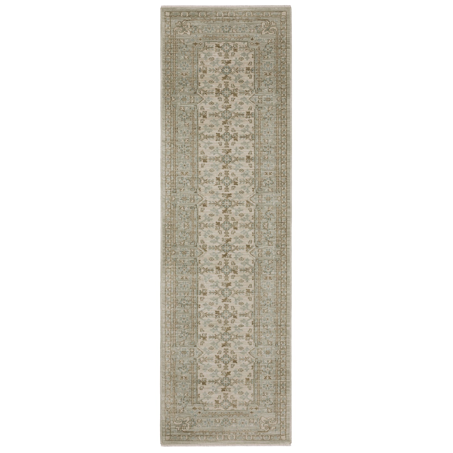 Maeve Mae04 Beige/ Blue Border Distressed Rug