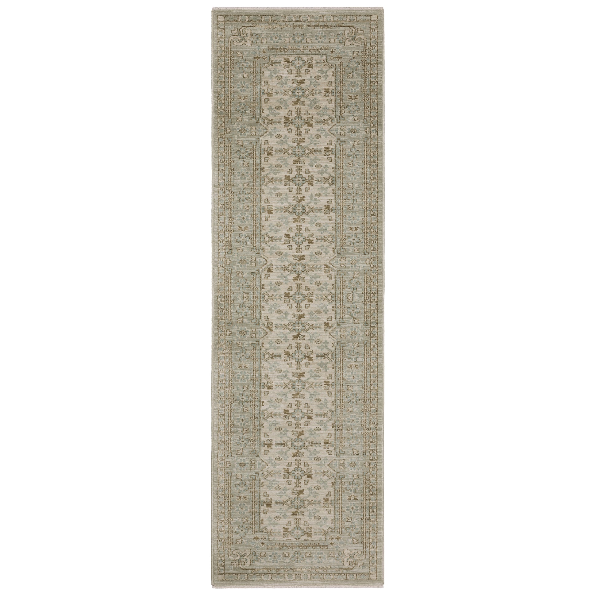 Maeve Mae04 Beige/ Blue Border Distressed Rug