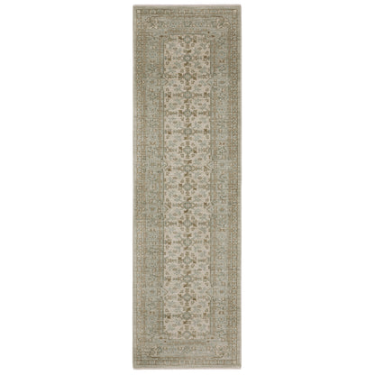 Maeve Mae04 Beige/ Blue Border Distressed Rug
