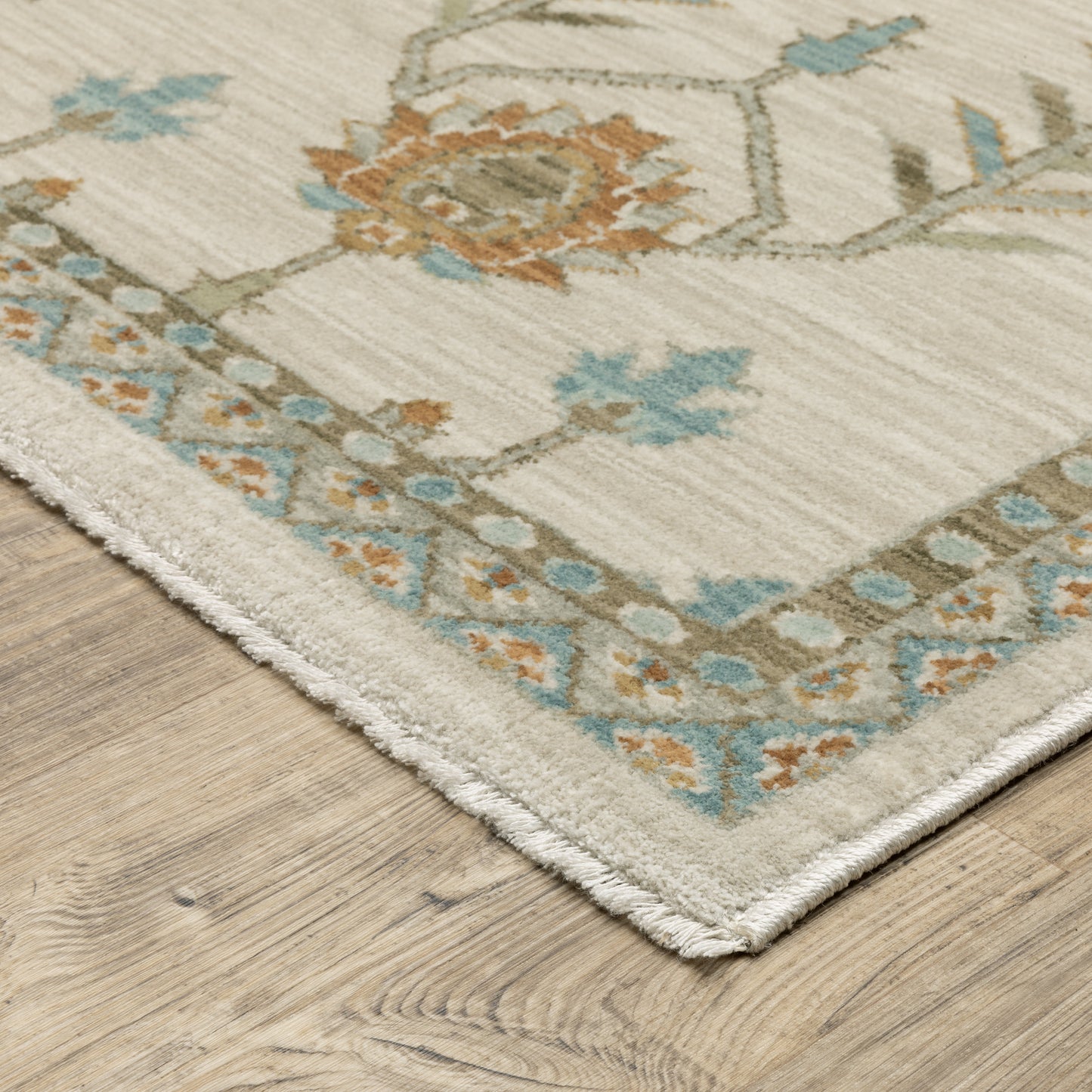 Maeve Floral Beige/ Rust Cut Pile Rug