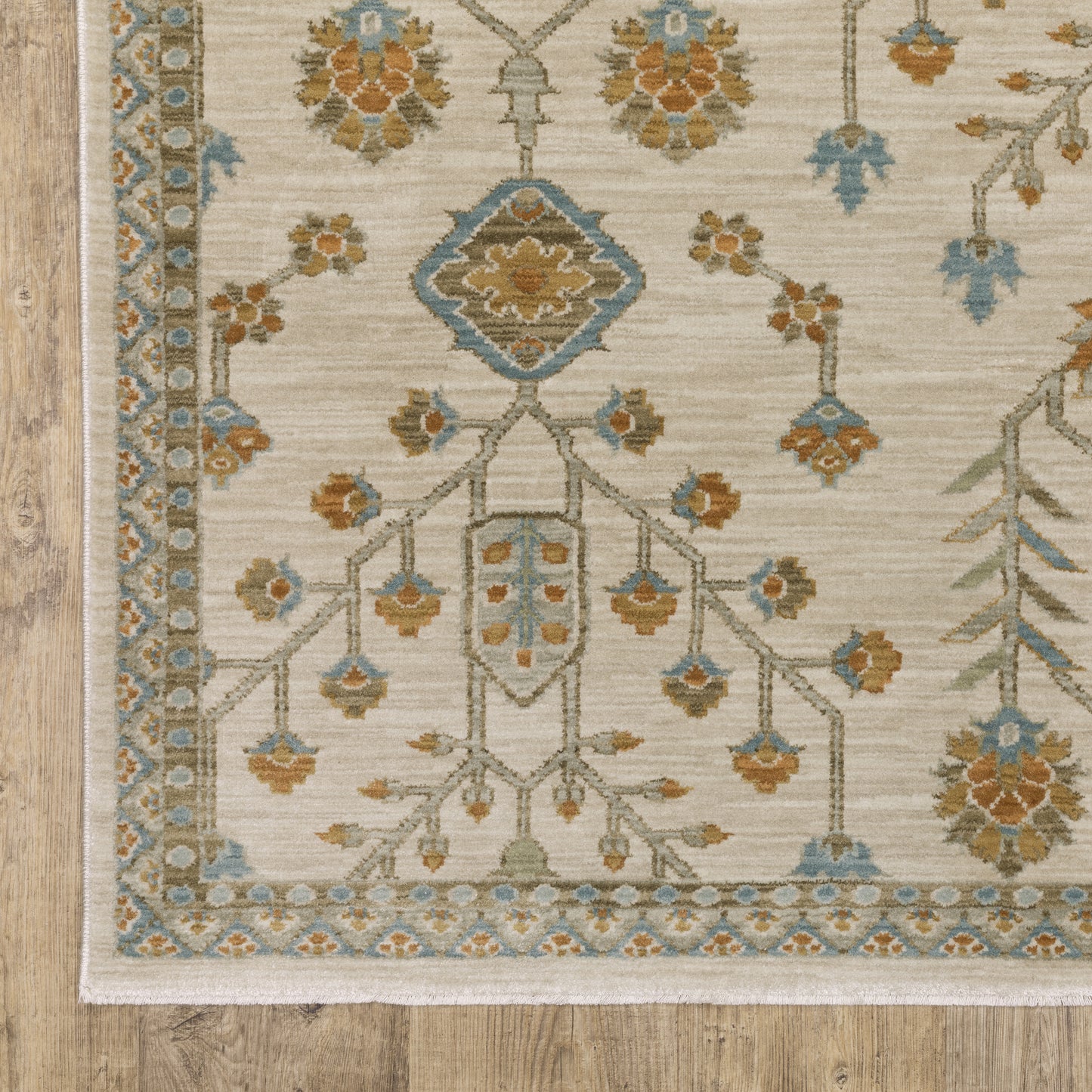 Maeve Floral Beige/ Rust Cut Pile Rug