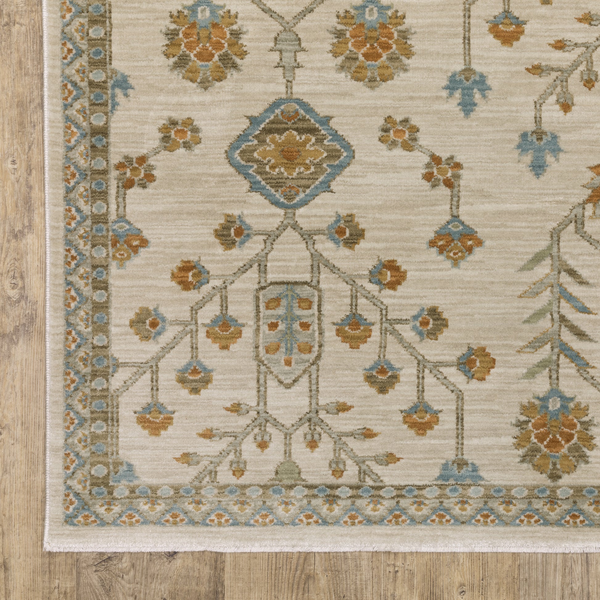 Maeve Floral Beige/ Rust Cut Pile Rug