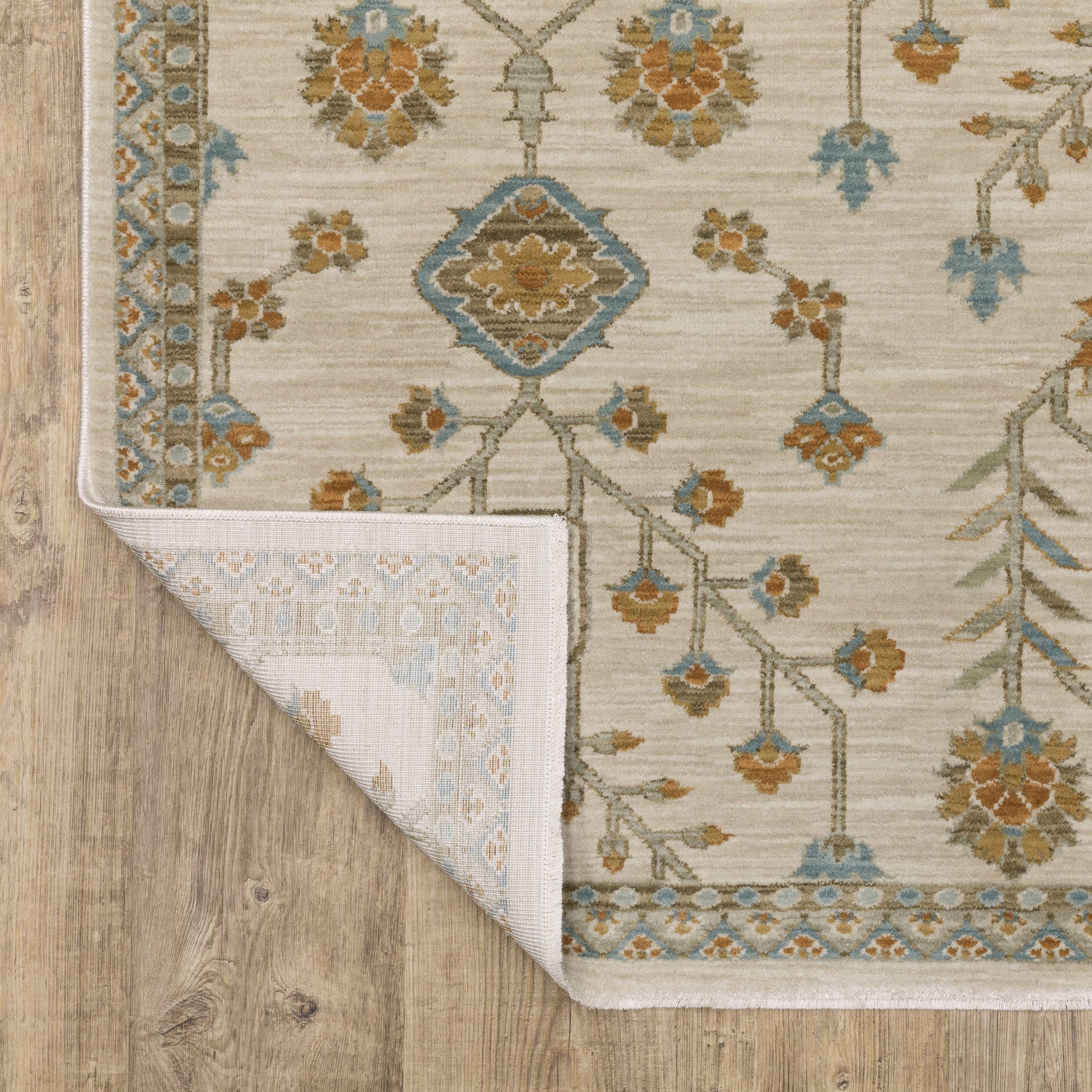 Maeve Floral Beige/ Rust Cut Pile Rug