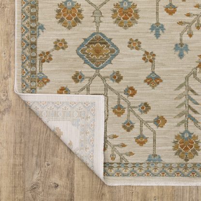 Maeve Floral Beige/ Rust Cut Pile Rug