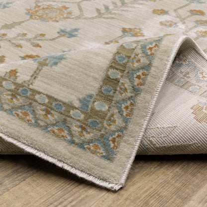 Maeve Floral Beige/ Rust Cut Pile Rug