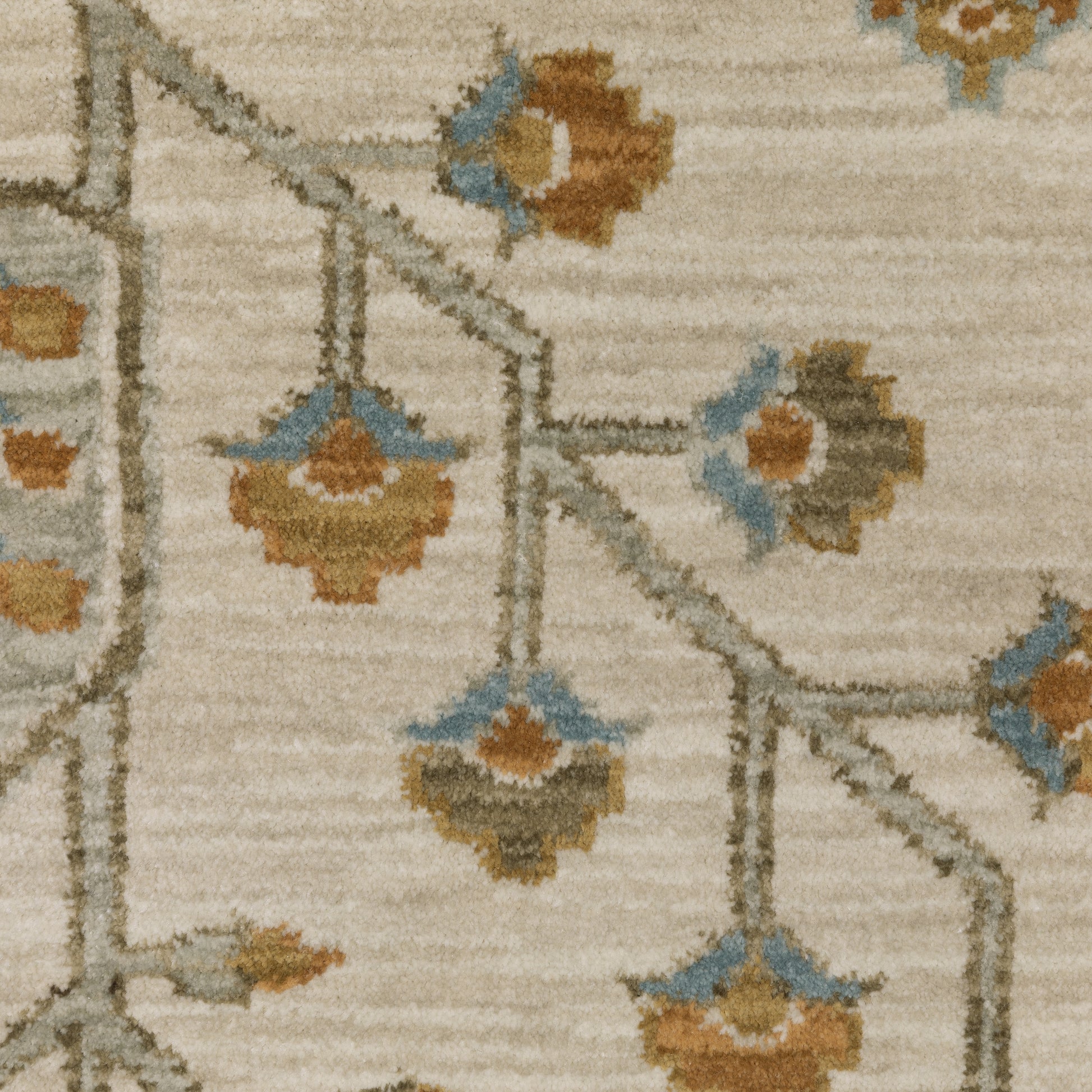 Maeve Floral Beige/ Rust Cut Pile Rug