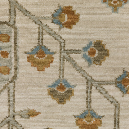 Maeve Floral Beige/ Rust Cut Pile Rug
