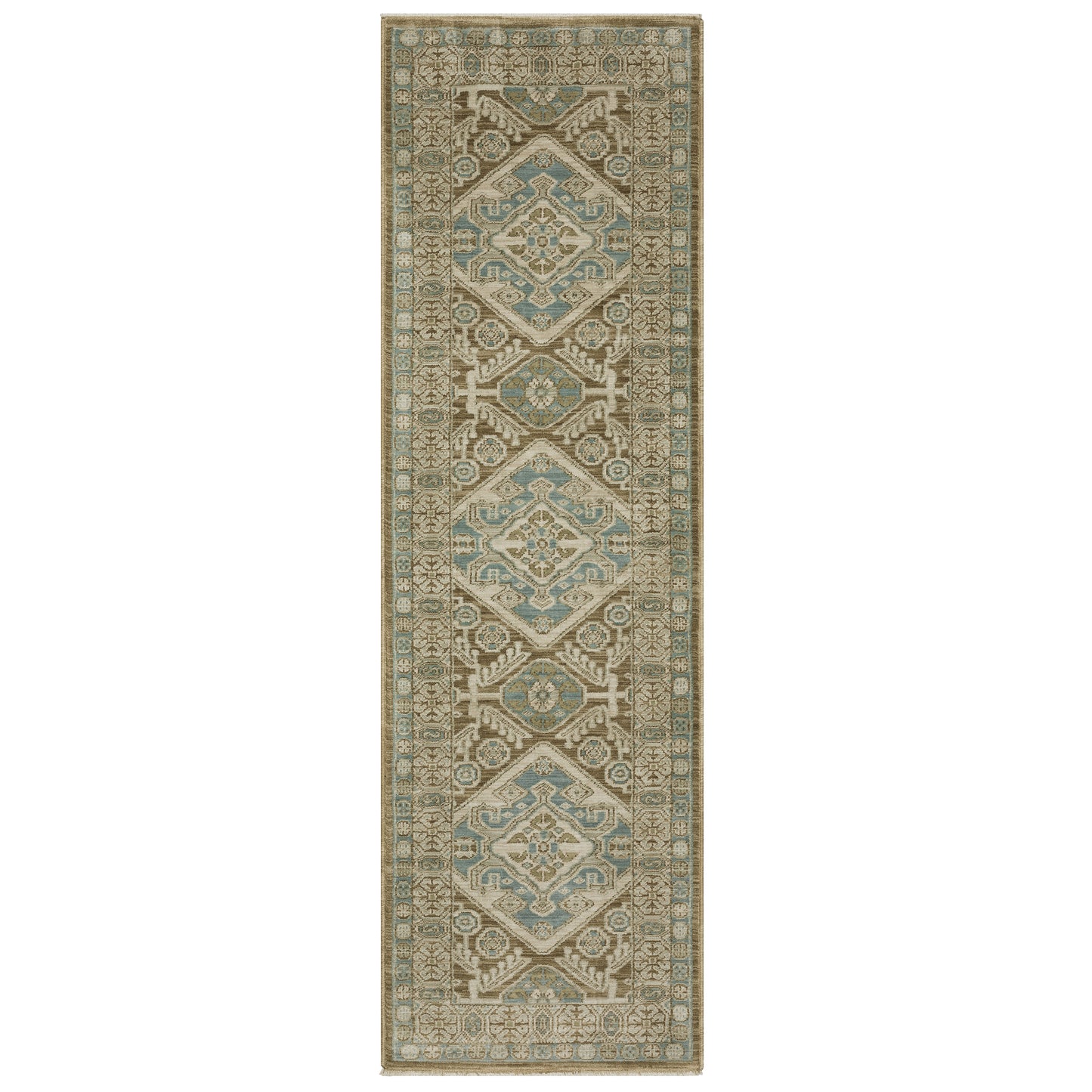 Maeve Mae08 Brown/ Blue Medallion Geometric Rug