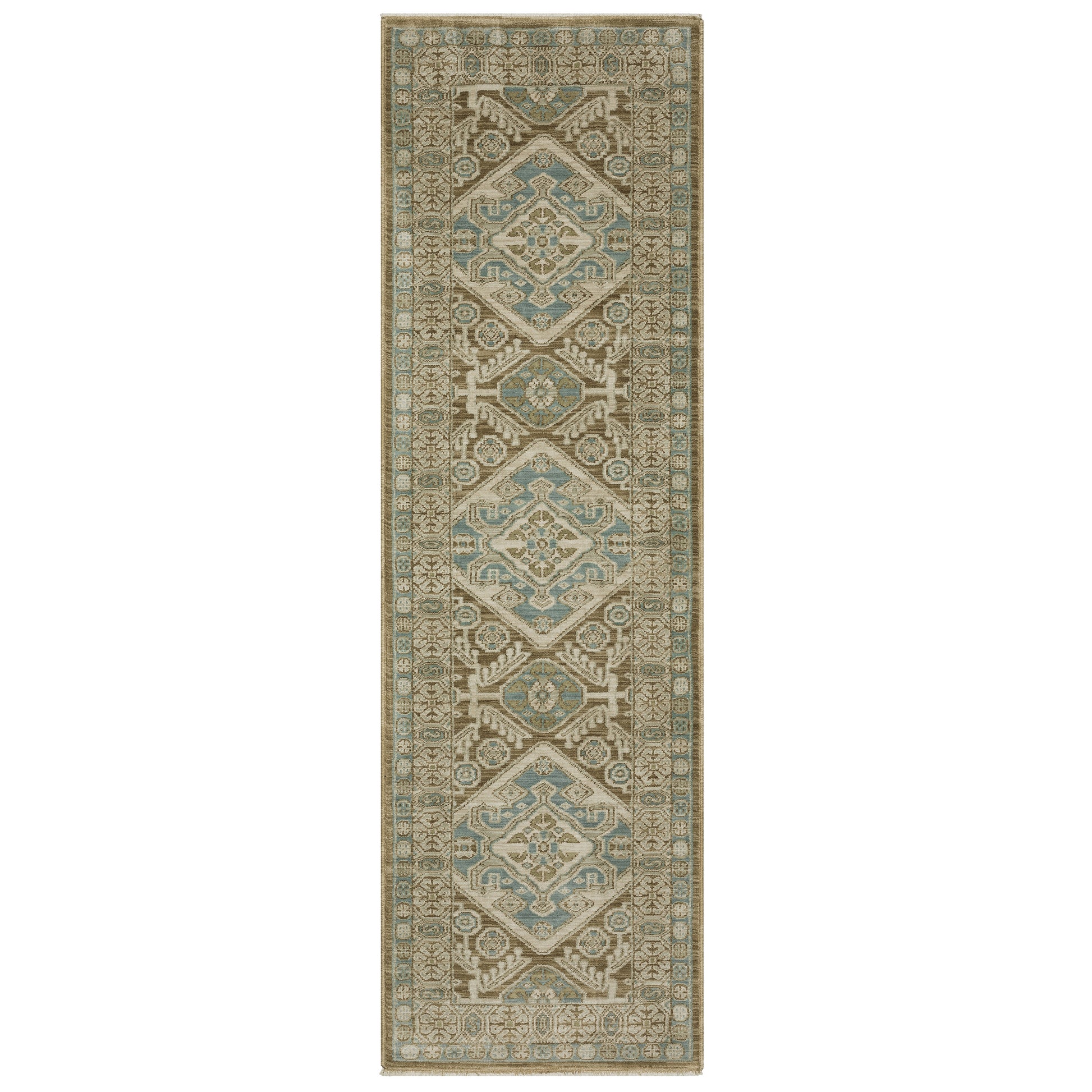 Maeve Mae08 Brown/ Blue Medallion Geometric Rug
