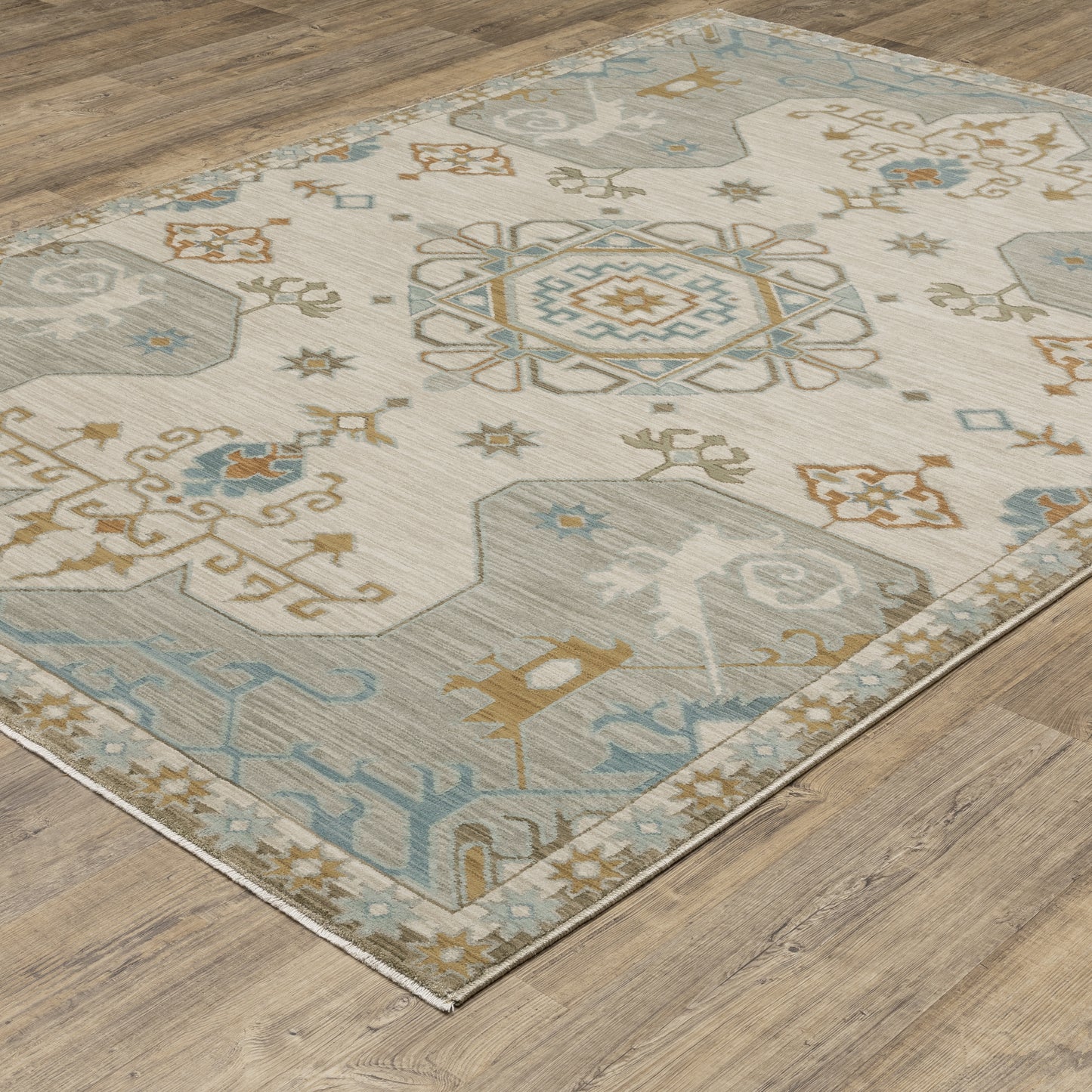 Maeve Medallion Beige/ Grey Southwest/Lodge Cut Pile Rug