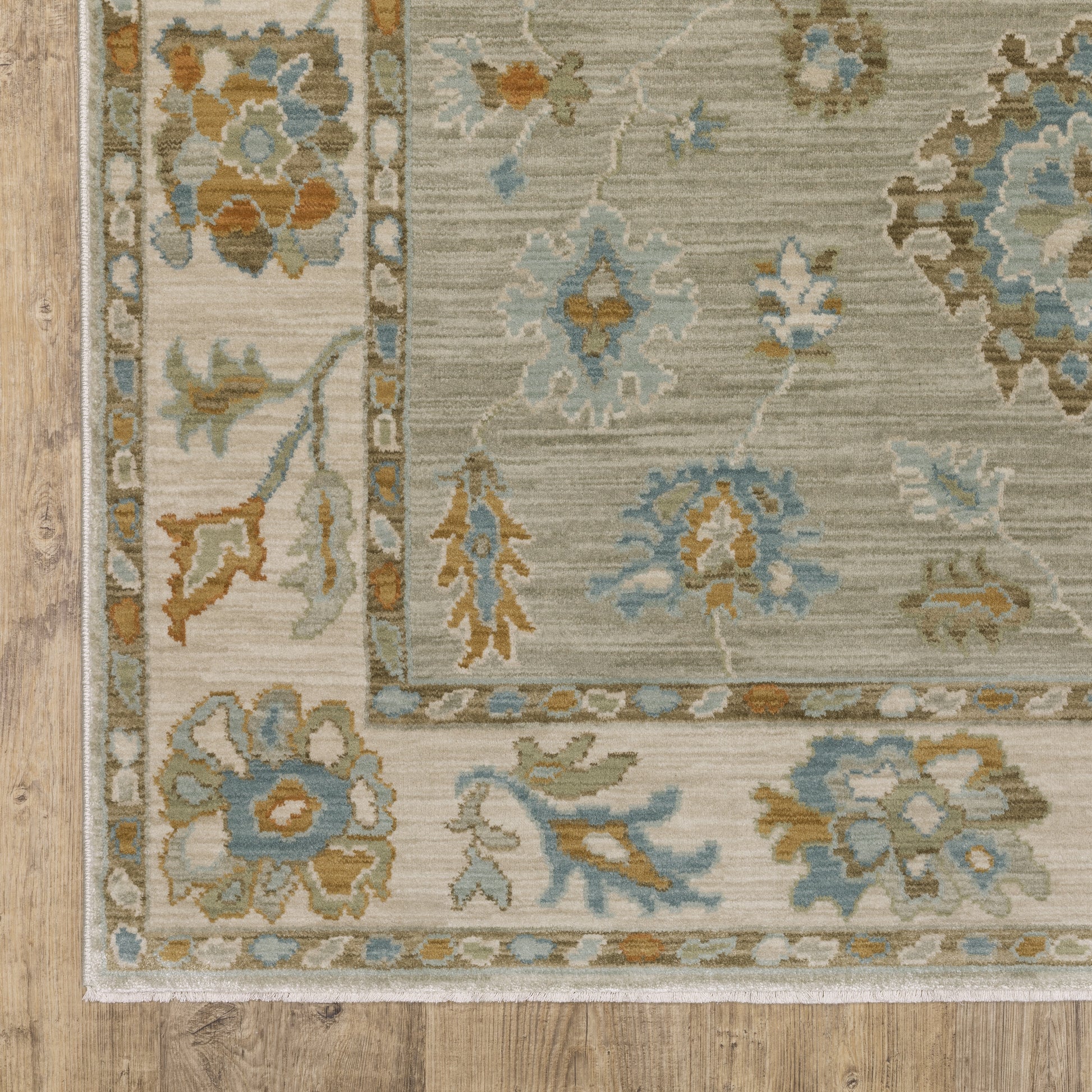 Maeve Oriental Grey/ Blue Distressed Cut Pile Rug