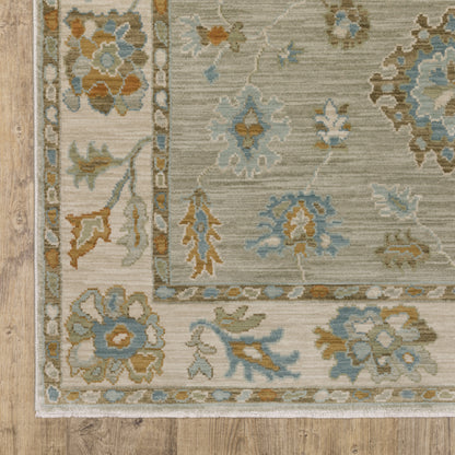 Maeve Oriental Grey/ Blue Distressed Cut Pile Rug