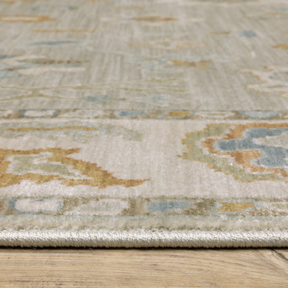 Maeve Oriental Grey/ Blue Distressed Cut Pile Rug