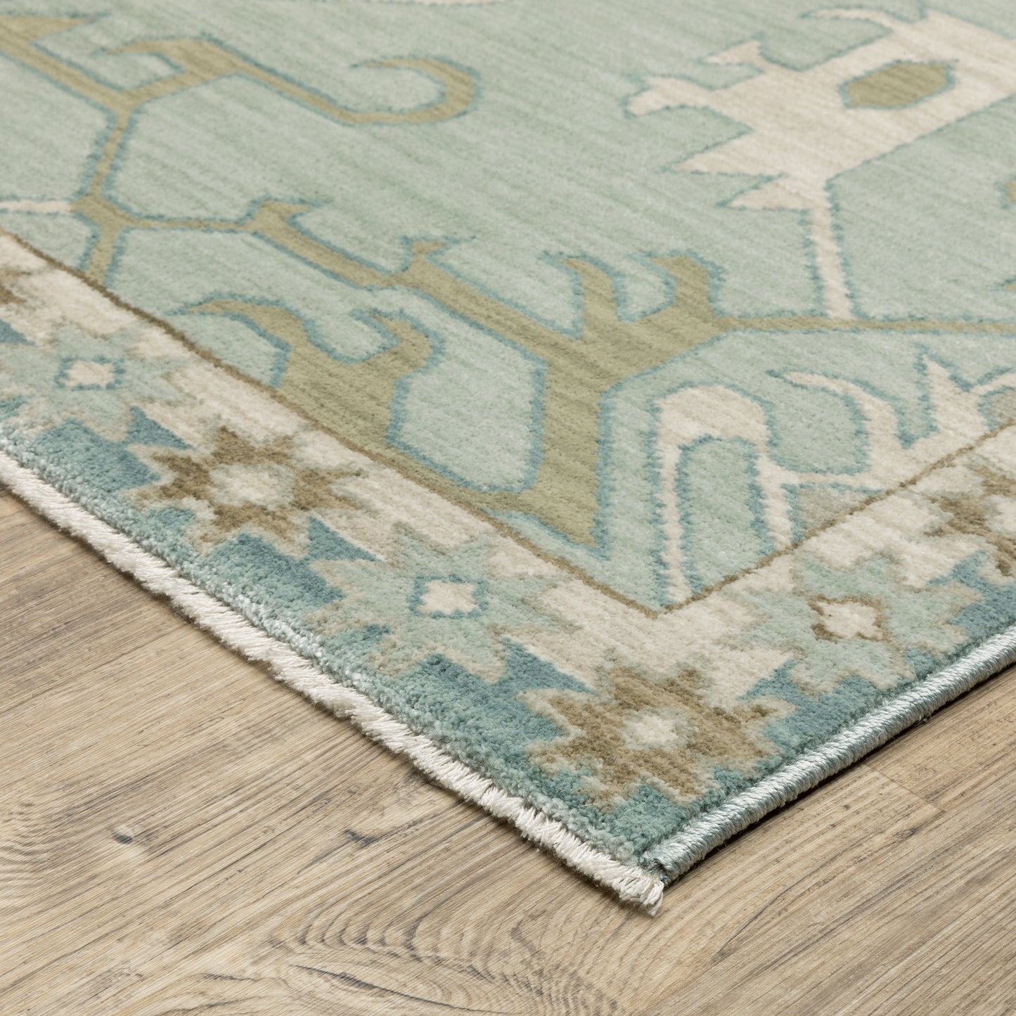 Maeve Medallion Grey/ Blue Distressed Cut Pile Rug