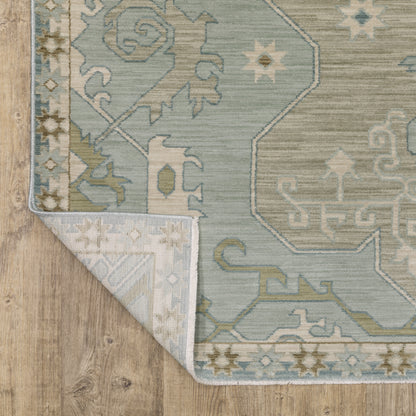 Maeve Medallion Grey/ Blue Distressed Cut Pile Rug