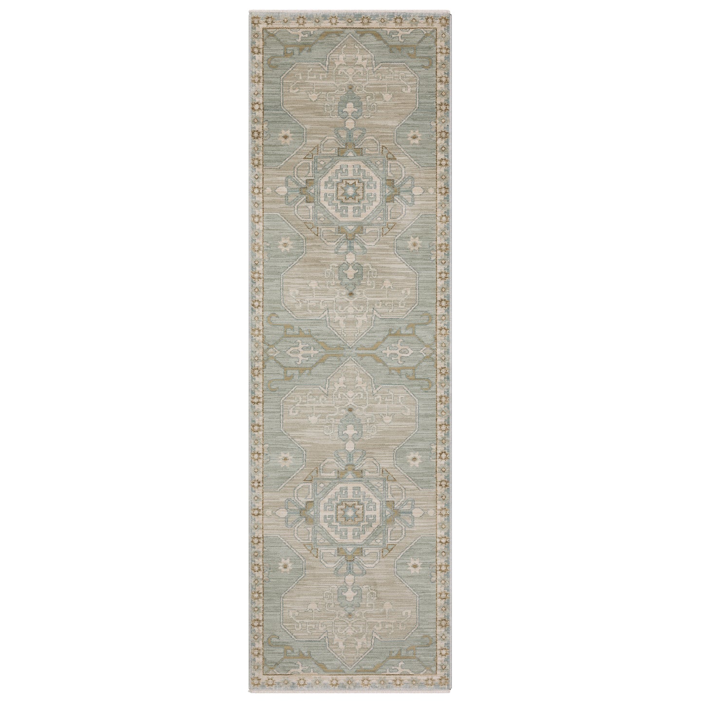 Maeve Mae12 Grey/ Blue Medallion Distressed Rug
