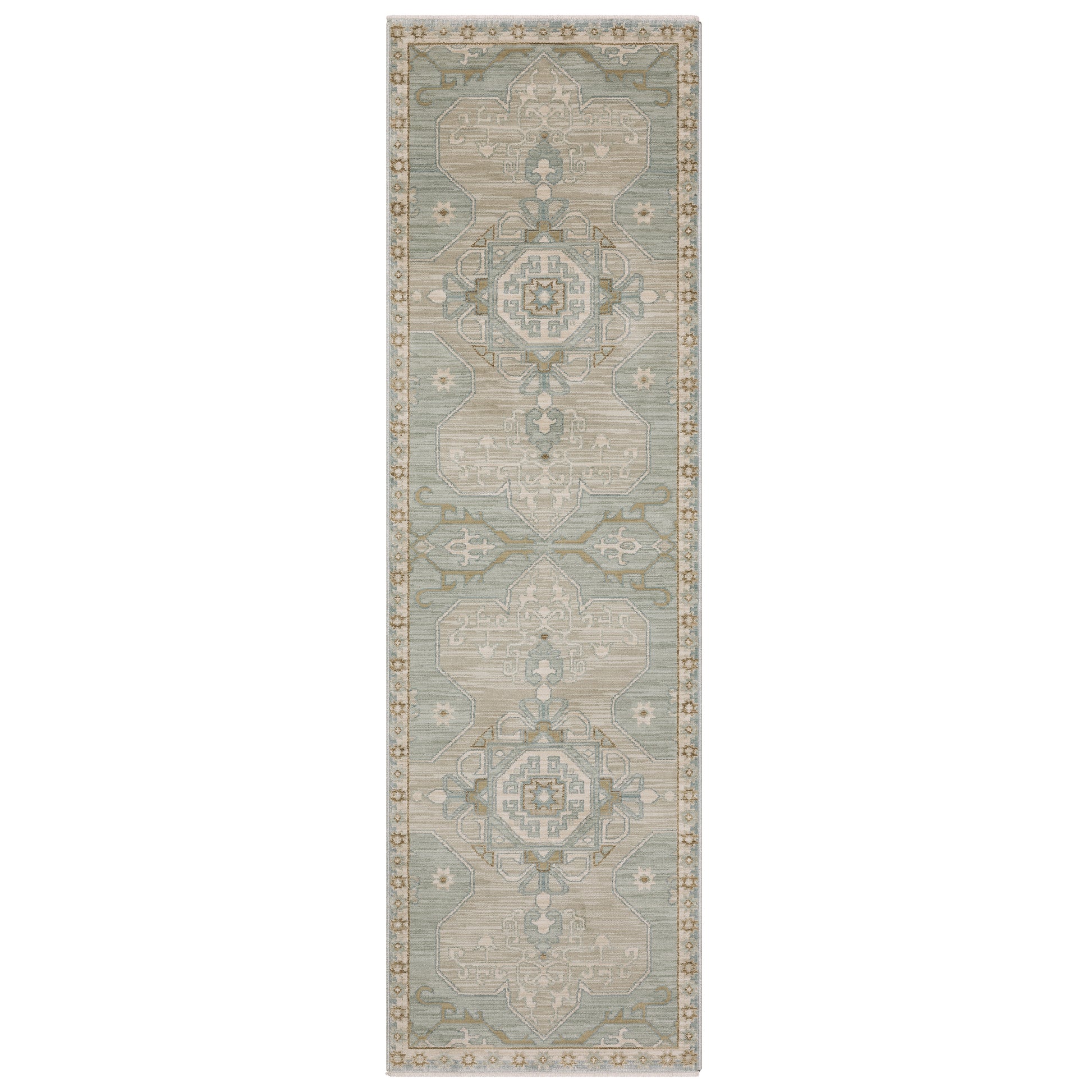 Maeve Mae12 Grey/ Blue Medallion Distressed Rug