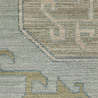 Maeve Medallion Grey/ Blue Distressed Cut Pile Rug