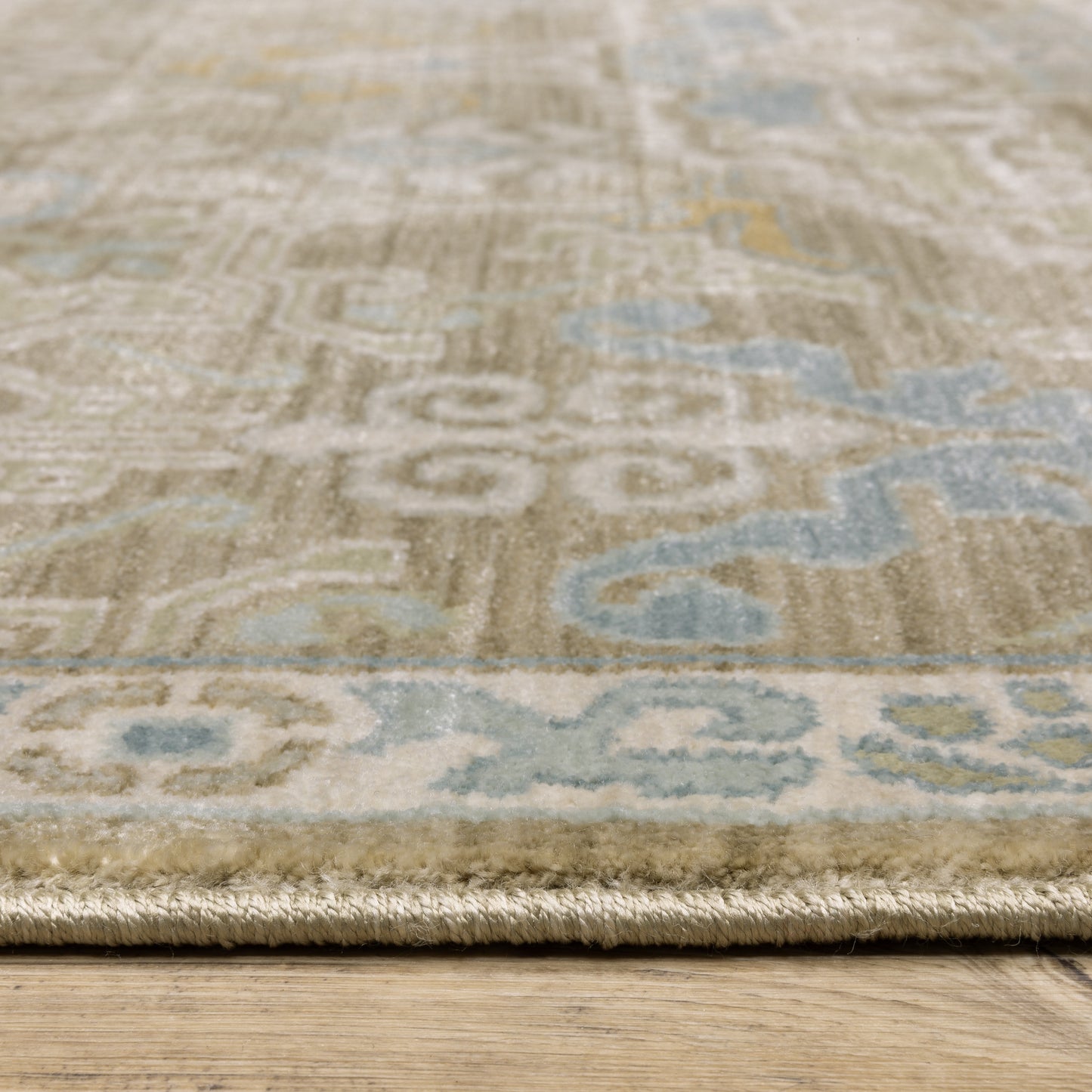 Maeve Medallion Brown/ Blue Geometric Cut Pile Rug