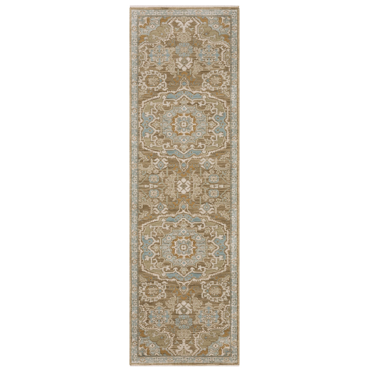 Maeve Mae13 Brown/ Blue Medallion Geometric Rug