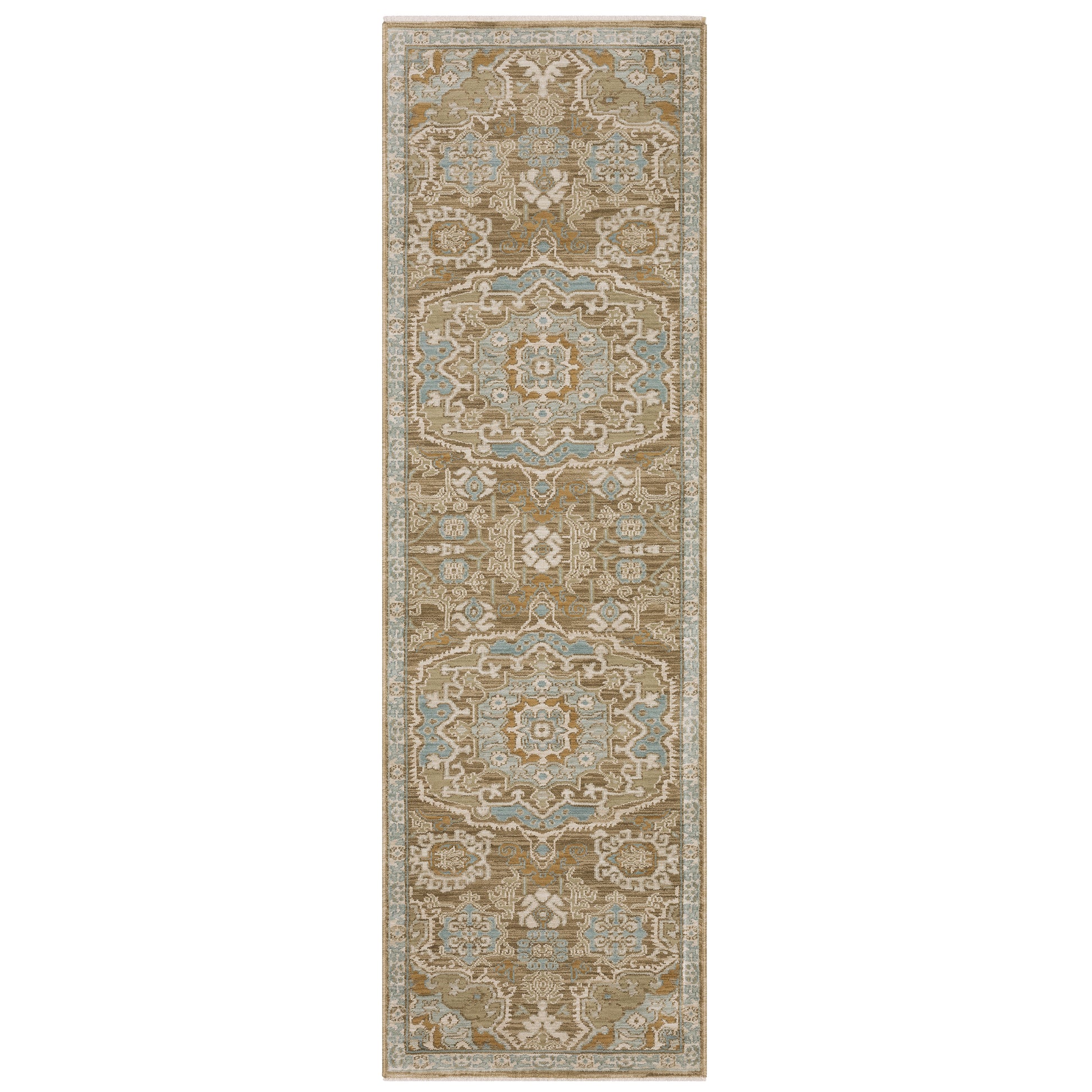 Maeve Mae13 Brown/ Blue Medallion Geometric Rug