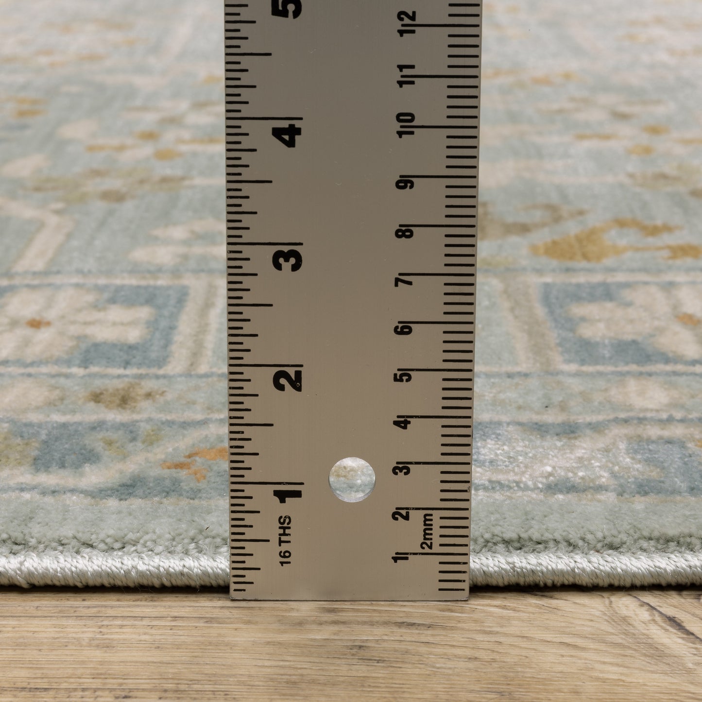 Maeve Floral Blue/ Grey Geometric Cut Pile Rug