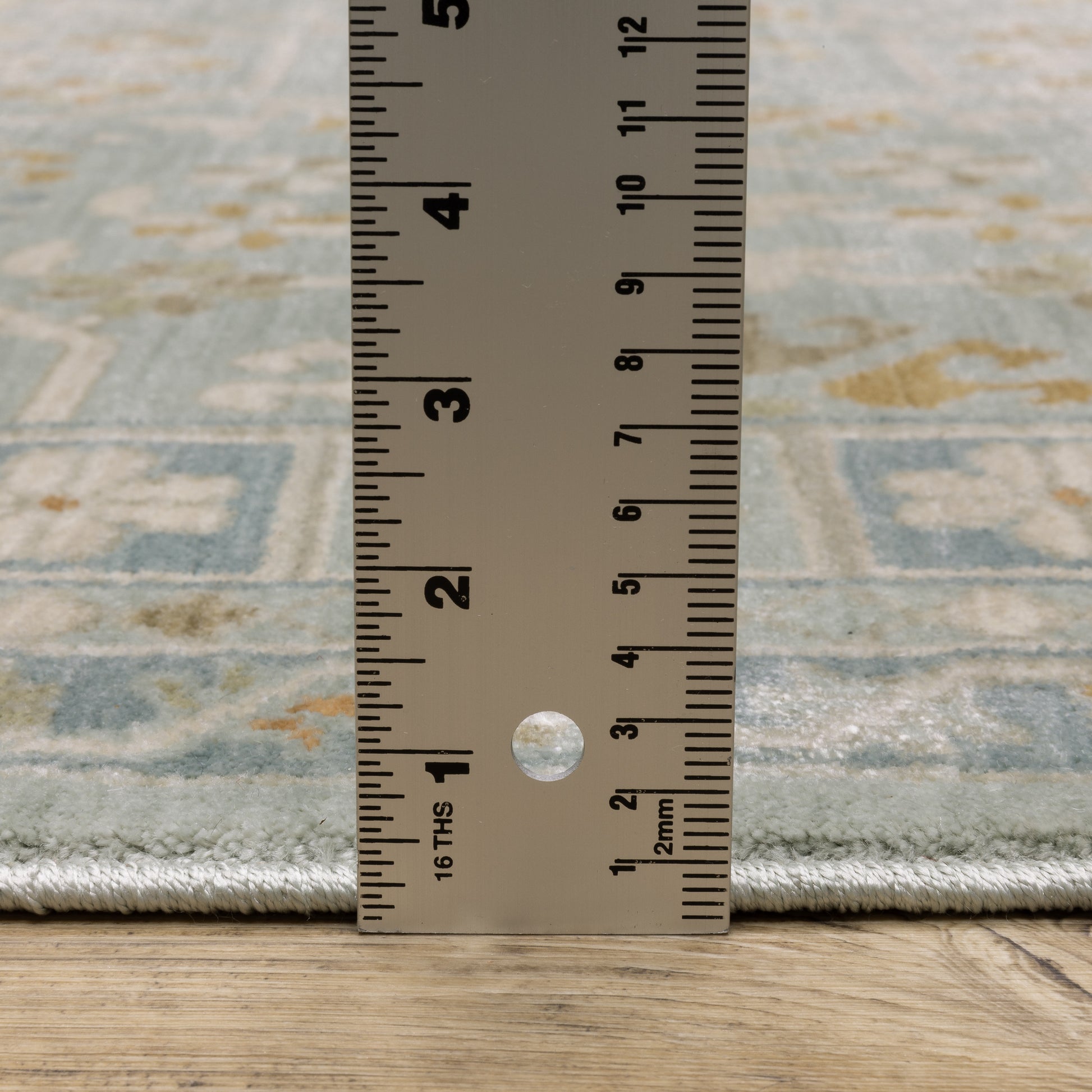 Maeve Floral Blue/ Grey Geometric Cut Pile Rug