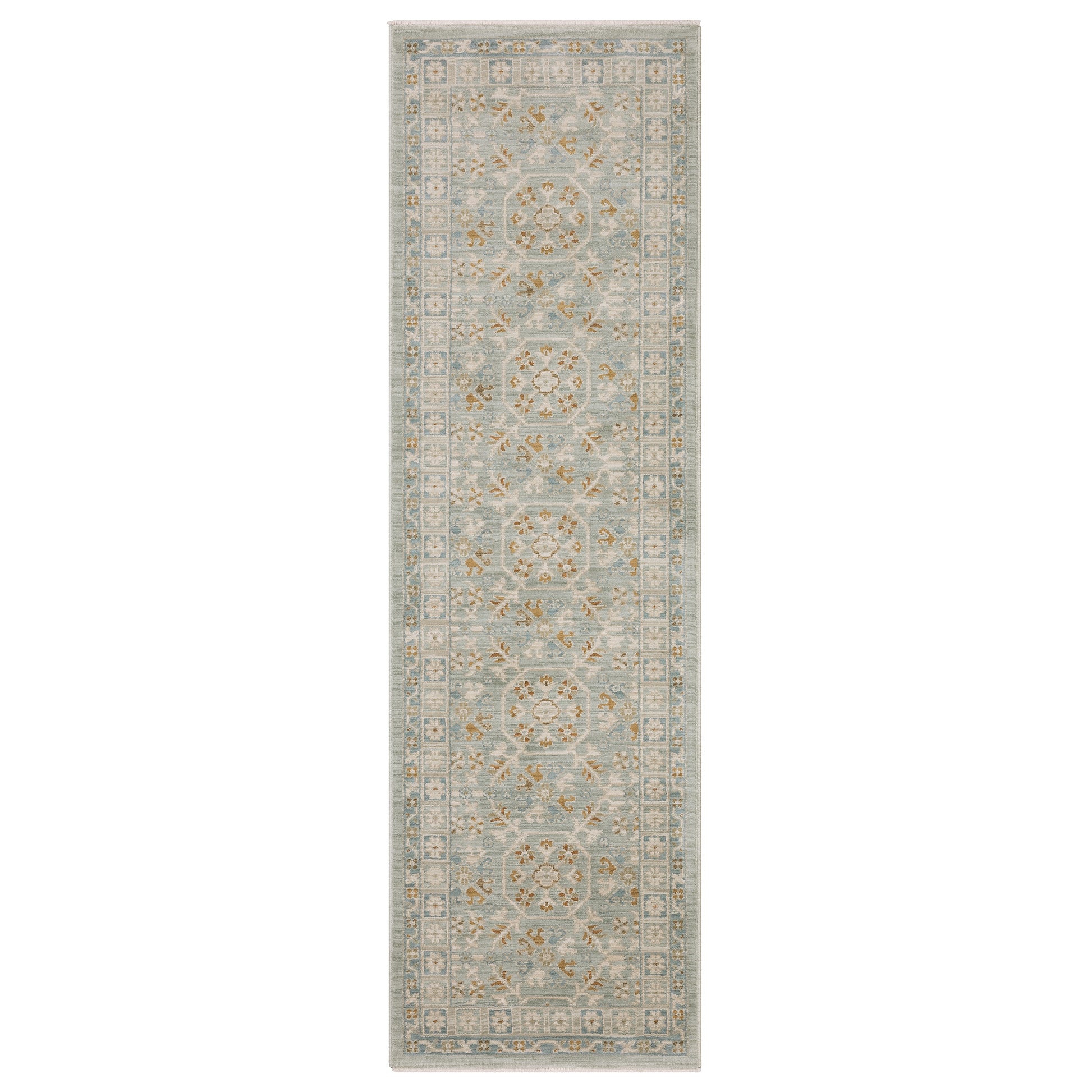 Maeve Mae14 Blue/ Grey Floral Geometric Rug