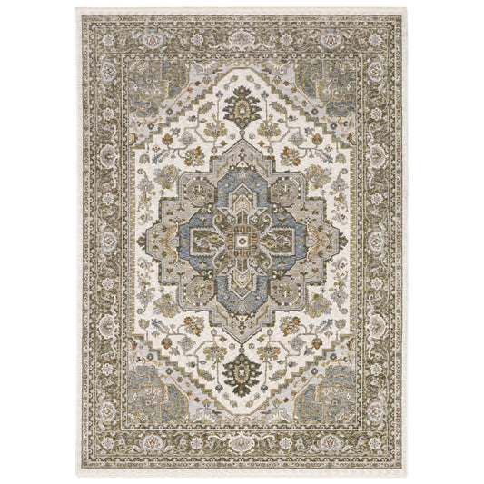 Maharaja 1144Y Ivory Medallion Rug