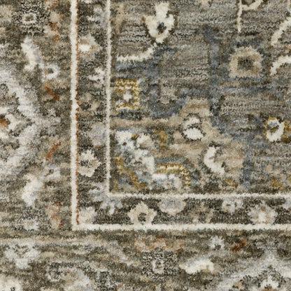 Maharaja Medallion Ivory/ Gold Oriental Cut Pile Rug
