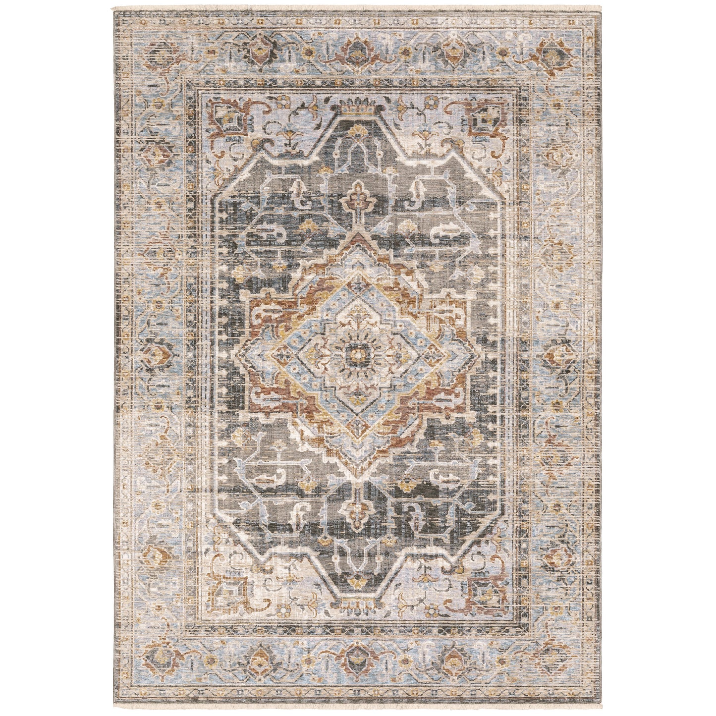 Maharaja 1803X Charcoal Medallion Rug