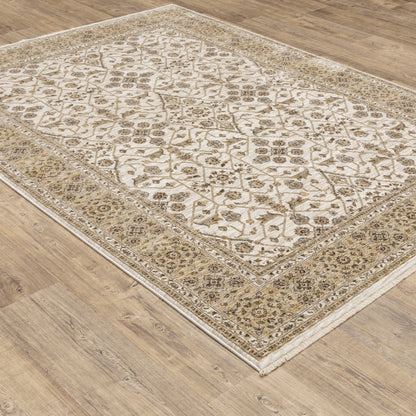 Maharaja Oriental Ivory/ Gold Cut Pile Rug