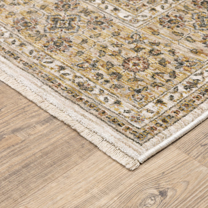 Maharaja Oriental Ivory/ Gold Cut Pile Rug